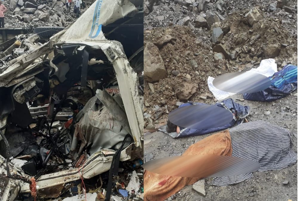 Punjab Pilgrims Killed after Stone Fall on Tempo traveller on badrinath Highway photos