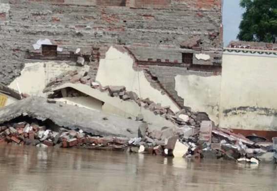 Raw house collapses due to rain, two killed, five injured