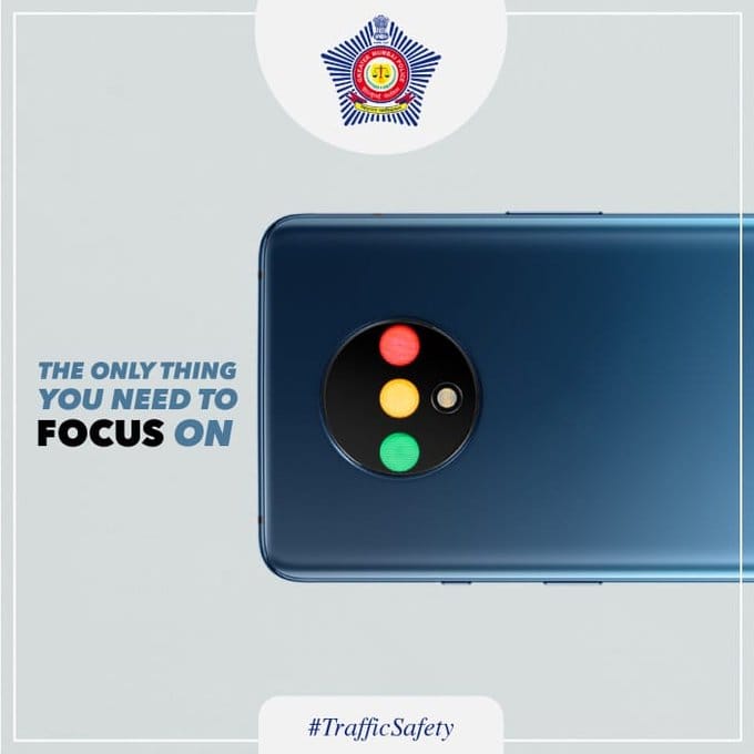 Mumbai Police creative work on OnePlus 7T, turn camera into traffic light