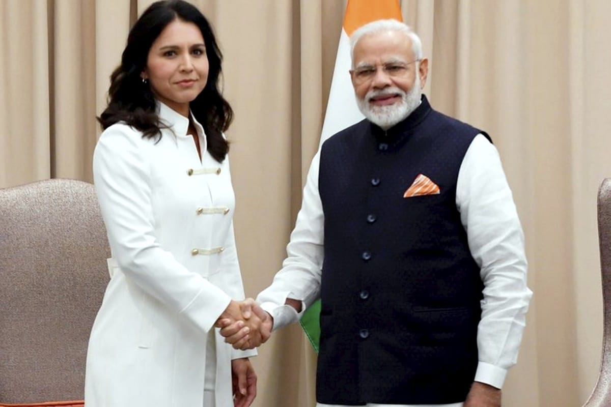 PM Narendra Modi and Tulsi Gabbard have an unscheduled meeting on sidelines of UNGA