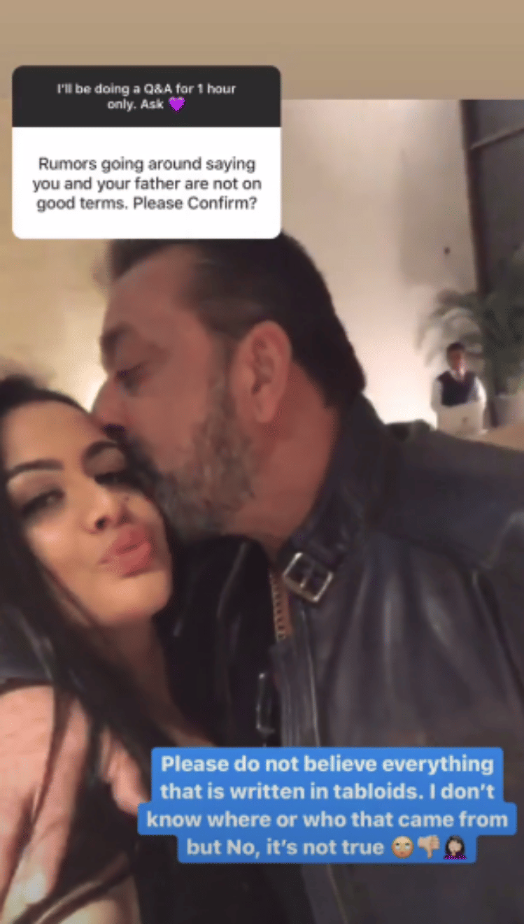 sanjay dutt daughter trishala opens about rumours of rift with dad