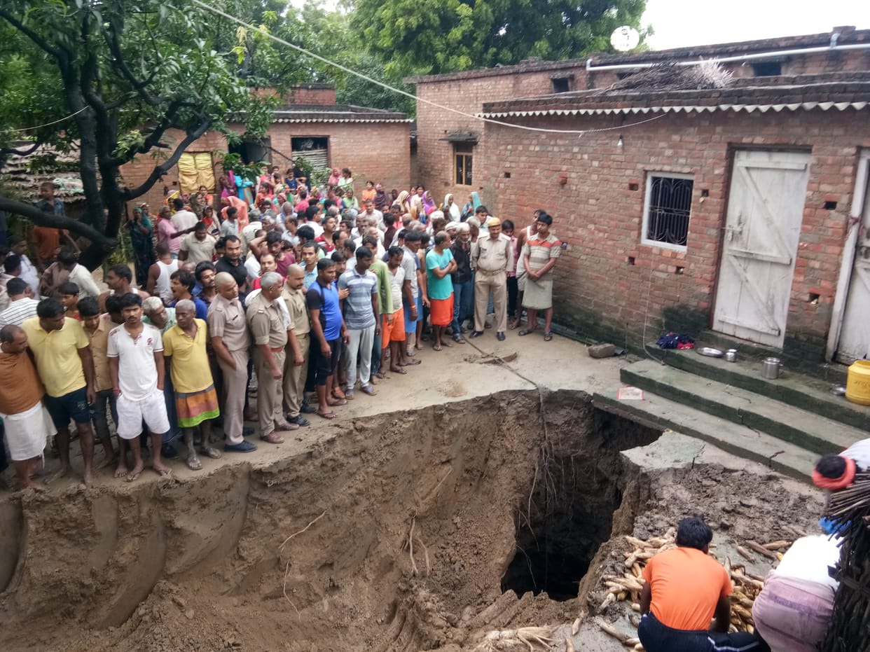 Woman killed 45 feet in the ground, died