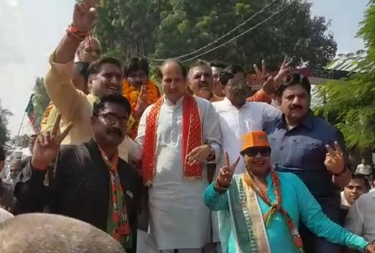 BJP candidate Rajkumar arrived with minister Suresh Rana for nomination bypoll in Iglas assembly