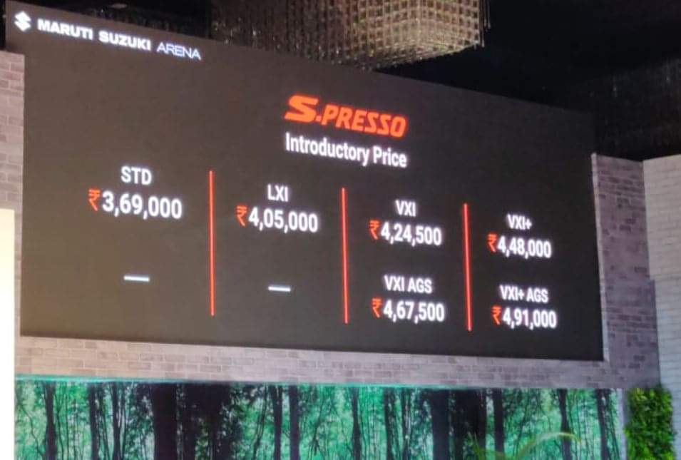 Maruti Suzuki S-Presso launched in india with aggressive price and 10 Plus safety feature