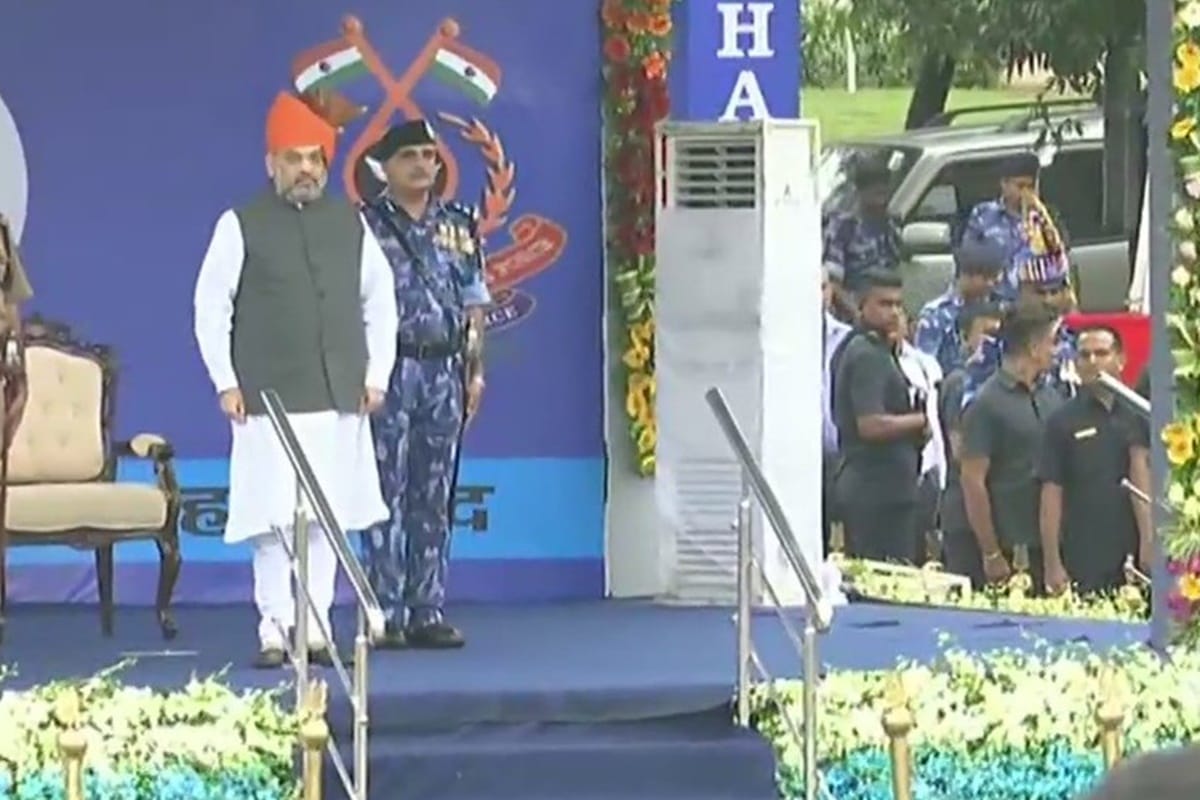 Amit Shah reviews anniversary parade of Rapid Action Force in Ahmedabad