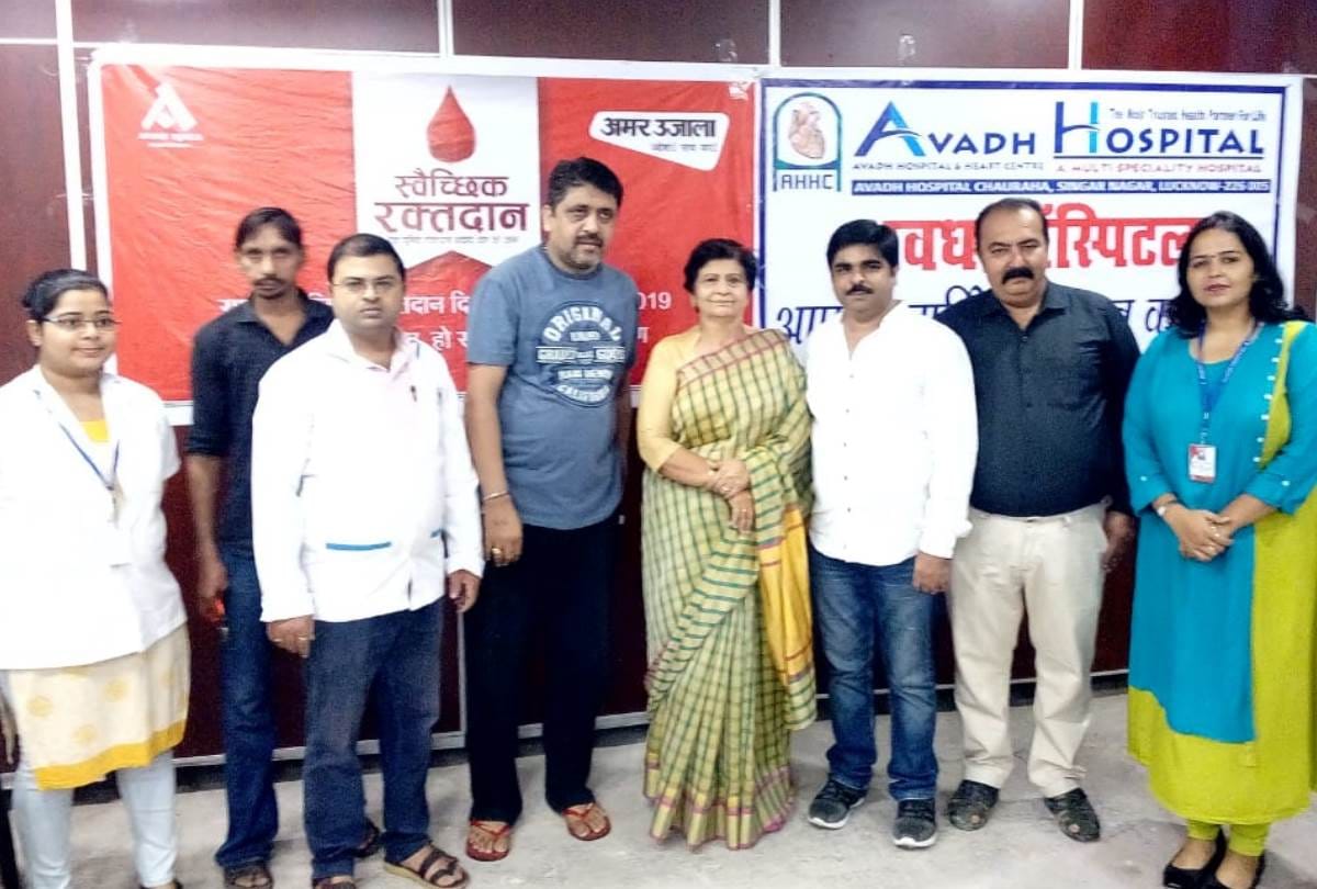 large number of people donated blood in blood donated camp organised by amar ujala foundation