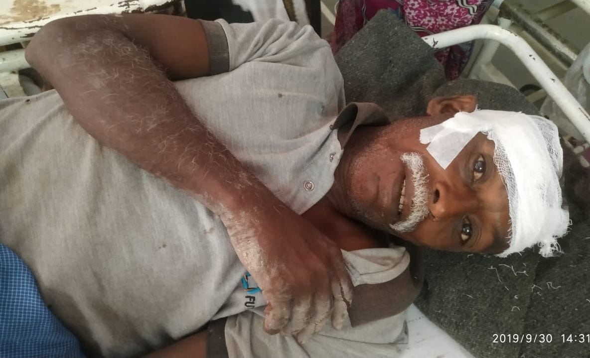 Five people injured by falling shuttering