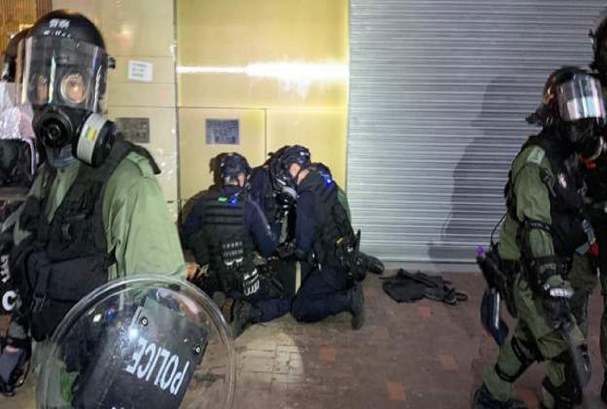 Hong Kong protester shot in chest during China National Day rally in Hong Kong