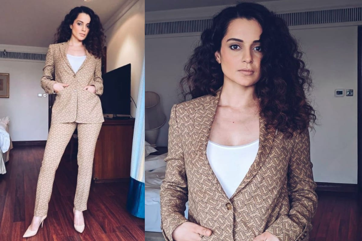 kangana ranaut in thomas burberry nude pantsuit most expensive look ever