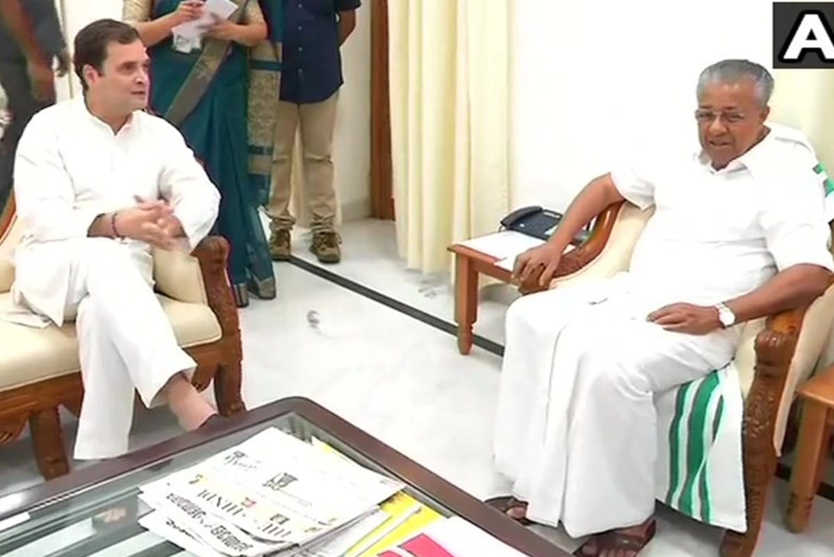 Congress leader Rahul Gandhi writes to Kerala CM Pinarayi Vijayan over recent floods