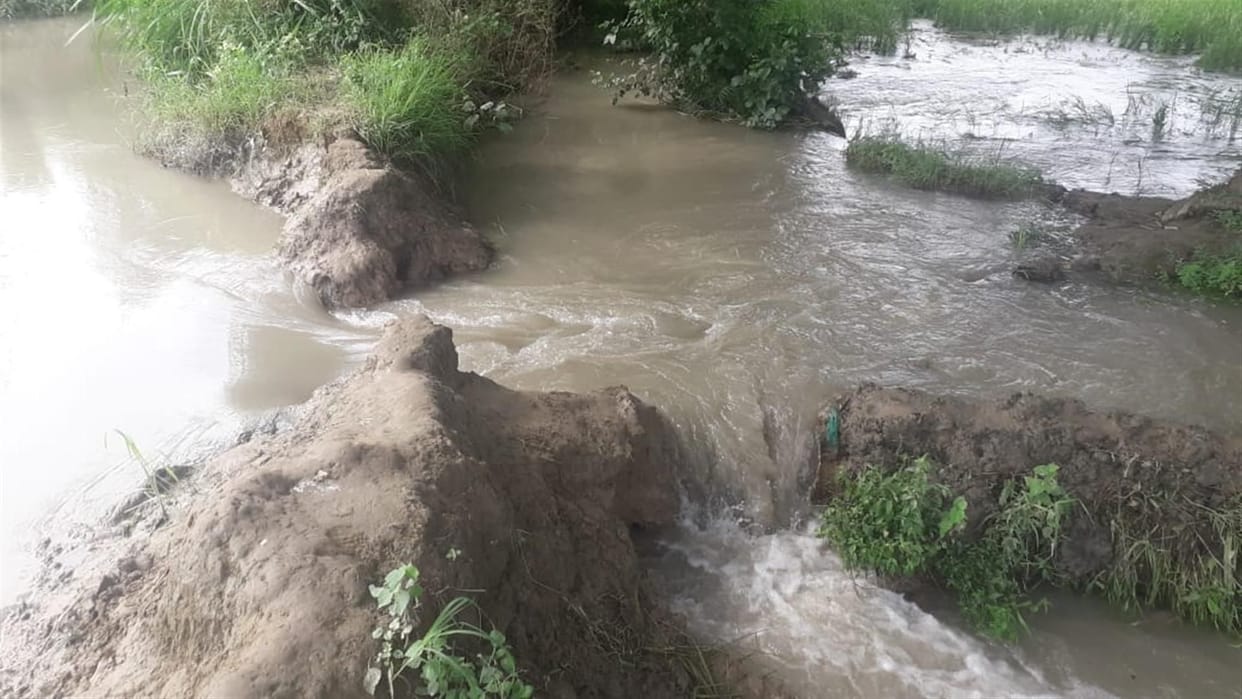 water entered into village.