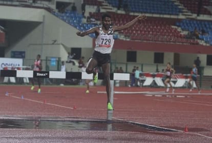 Gopal Saini is happy after his national record in 3000 steeplechase broken by Avinash sable