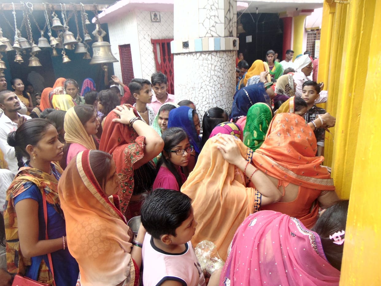 Devotees gathered to worship Maa Kushmanda on the fourth day of Navratri