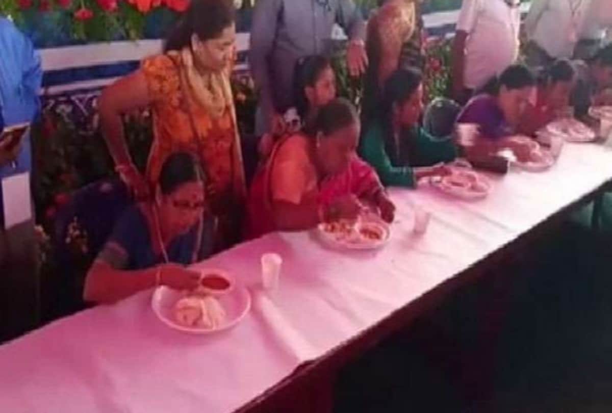 viral video 60 year old woman eat six idlis in one minute