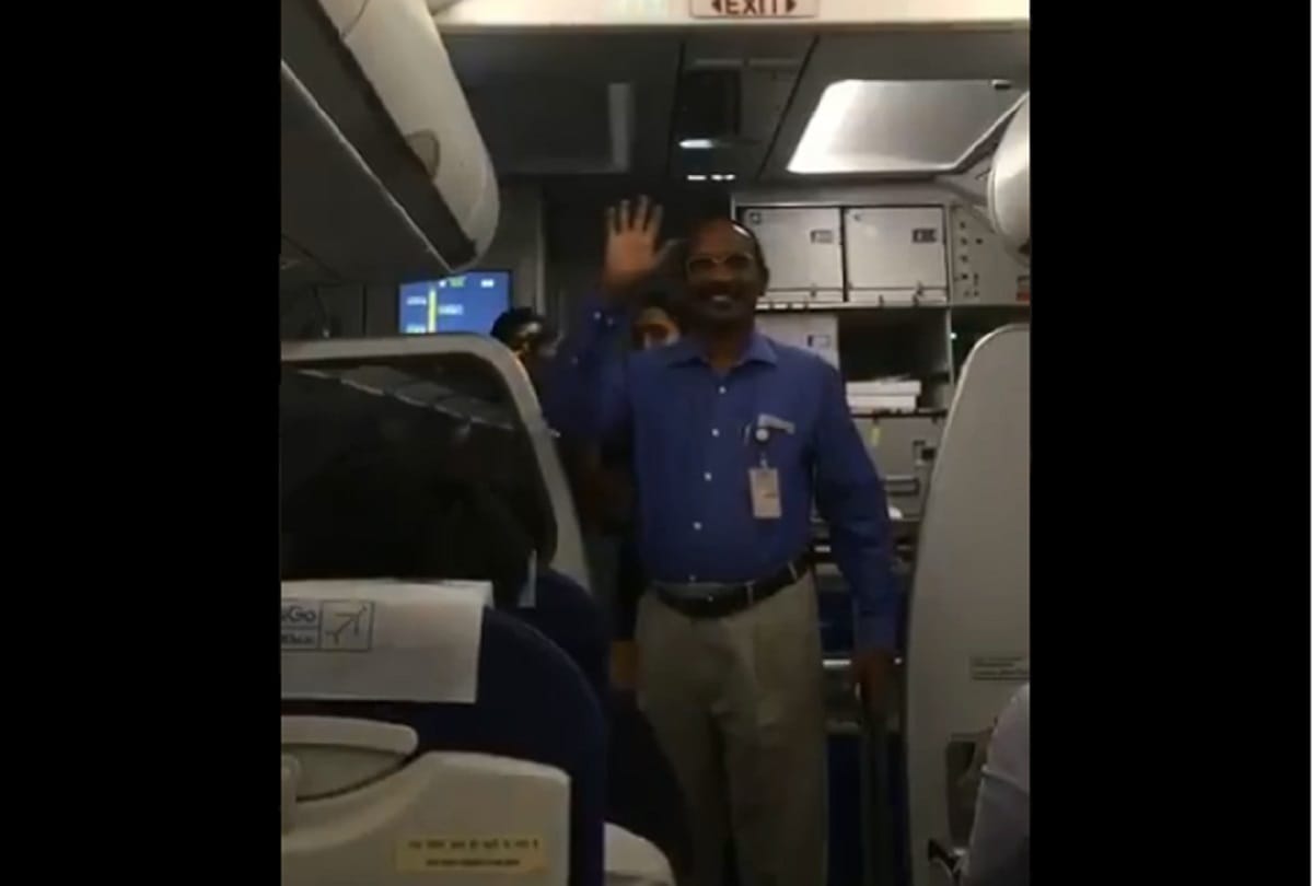 ISRO chief K Sivan video viral of traveling in Indigo flight economy class