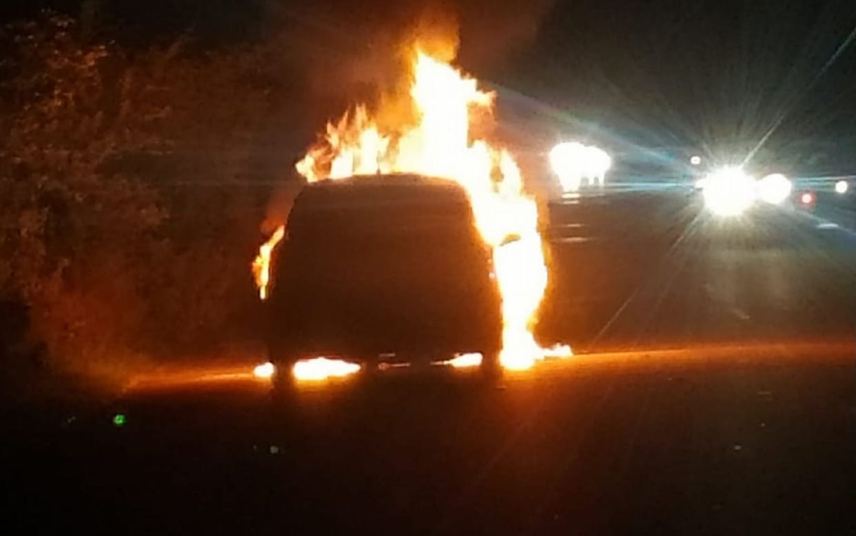 fire in car