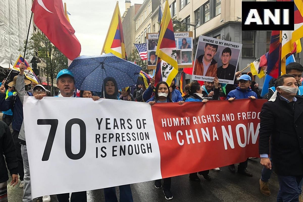 Uyghurs, Tibetans and Hongkongers gathered in Brussels to protest against Chinese oppression
