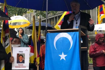 Uyghurs, Tibetans and Hongkongers gathered in Brussels to protest against Chinese oppression