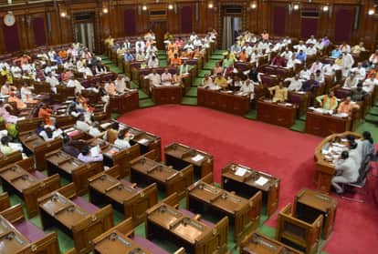 Deputy CM Dinesh Sharma speaks in VidhanMandal session in Lucknow.