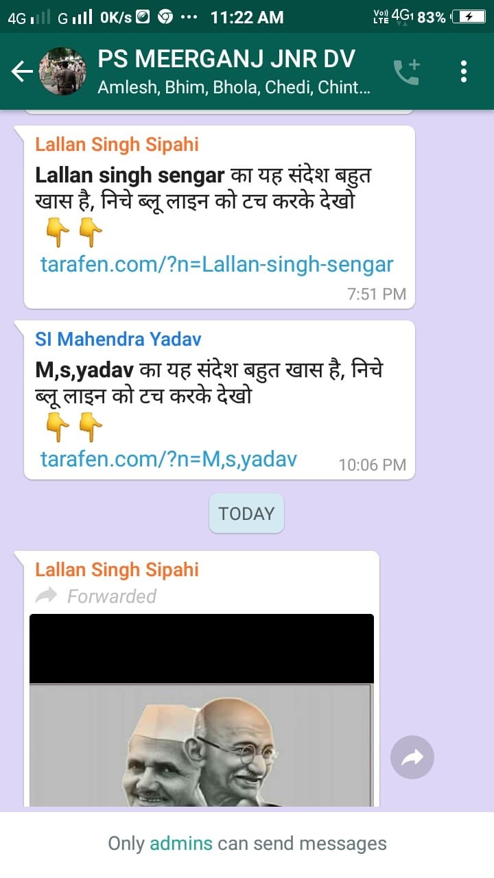 WhatsApp group of police limited to Good Morning