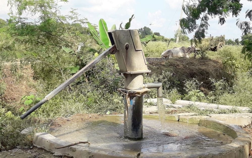 Hand pumps are running without running water due to rising water level