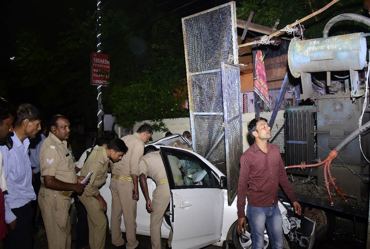 car driver died in road accident in lucknow