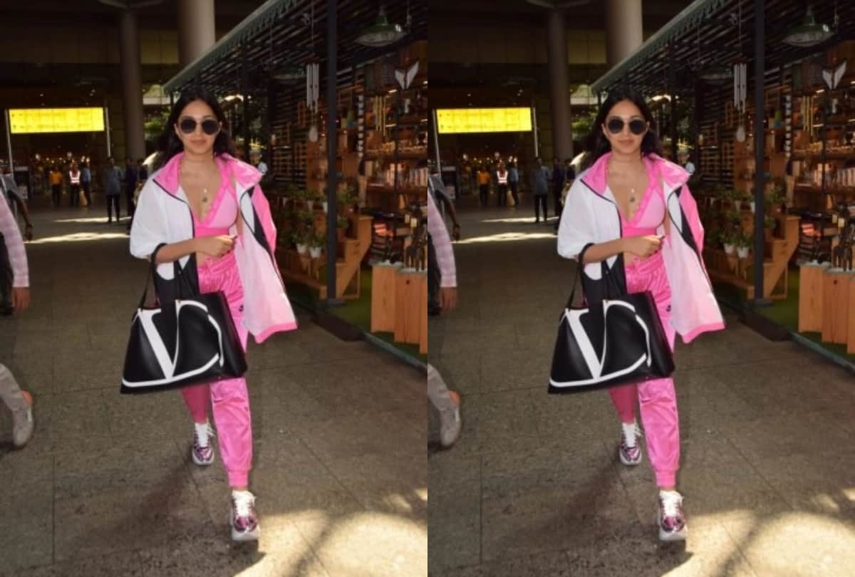 kiara look glam in pink sports bra and pajama with with rs 2 lakh bag