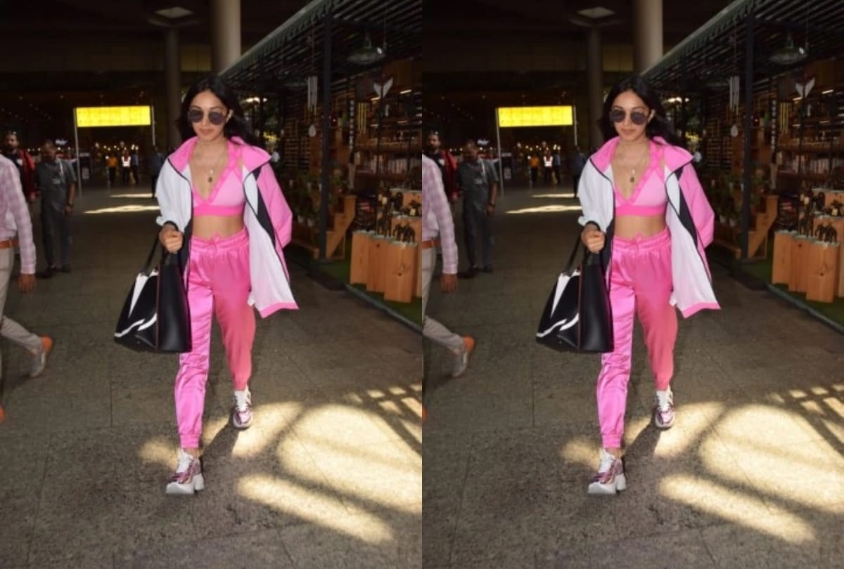 kiara look glam in pink sports bra and pajama with with rs 2 lakh bag