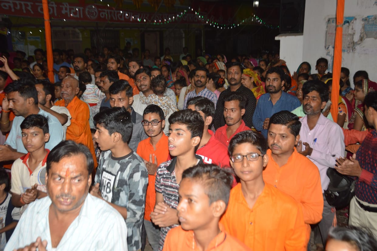 Devotees gathered to worship Skanda Mata