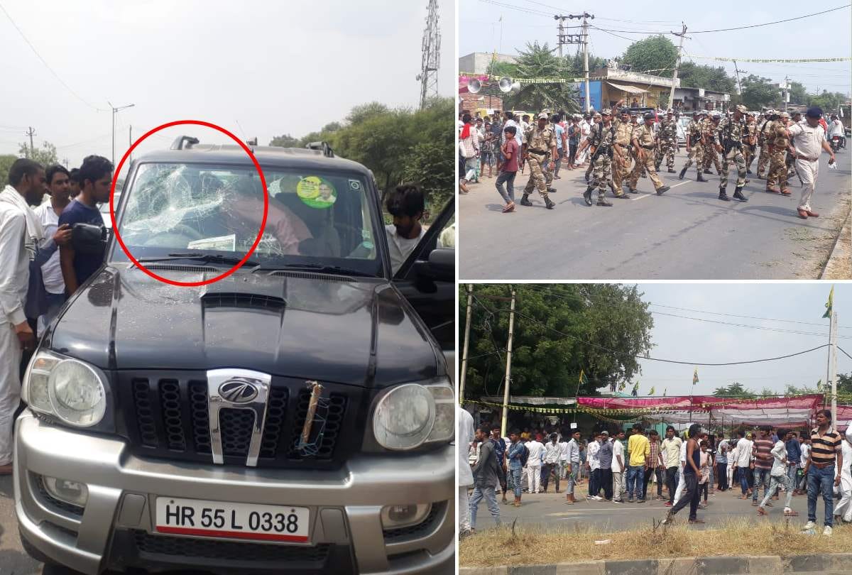 haryana assembly elections 2019 bjp jjp candidates clash in nuh 2 dozens car vandalized cisf deploy