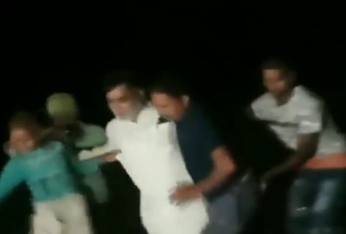 BJP MP Ram Kripal Yadav falls into water after makeshift boat he was in capsized in Patna
