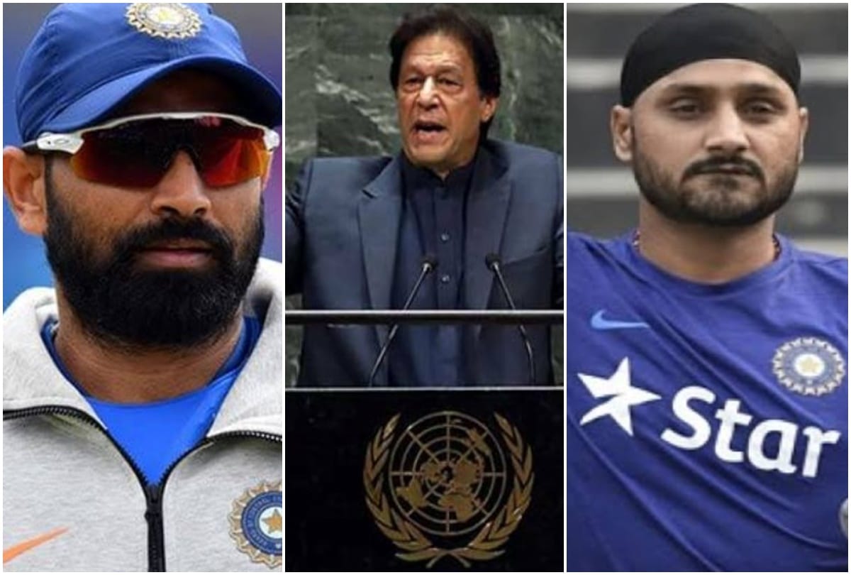Harbhajan Singh and Mohammed Shami slams pakistan prime minister Imran Khan for war threat in UN