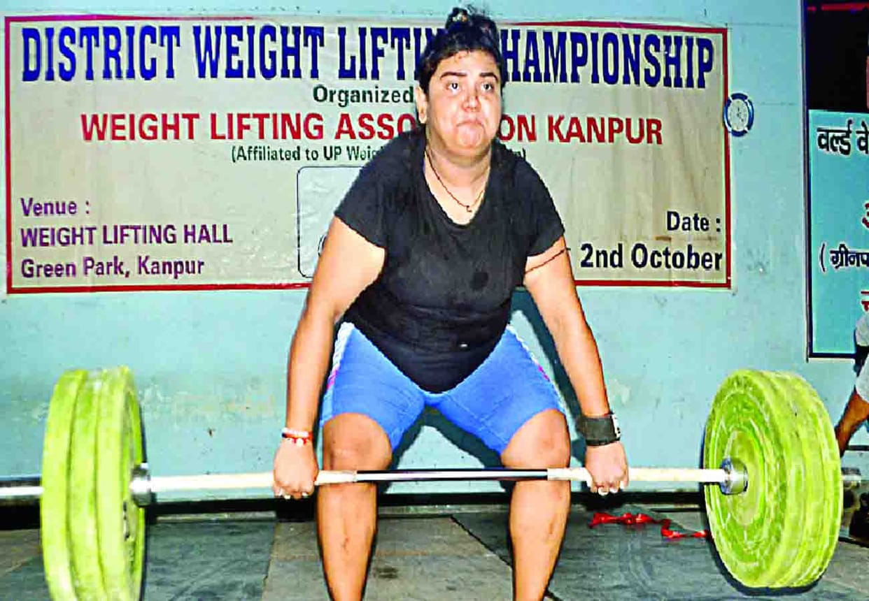 Green Park champion in District level weightlifting competition