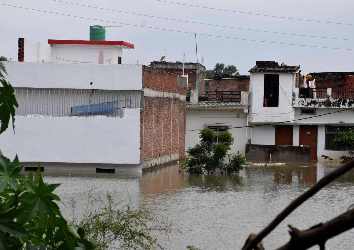 water level of ghaghra river again increased