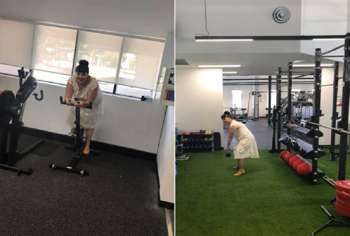 Australian Woman wears wedding dress everywhere a year after her wedding