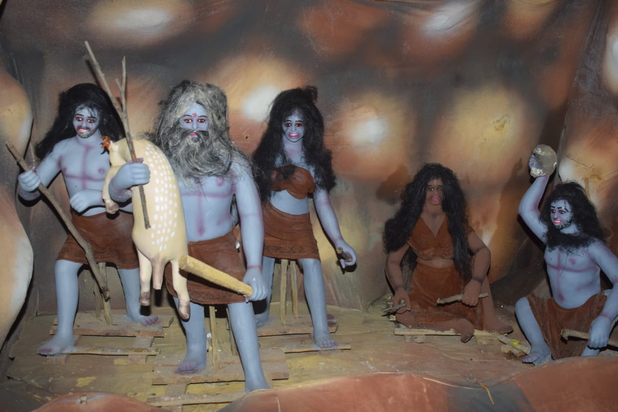 Crowd of devotees thronging Durga Puja pandals on Navratri