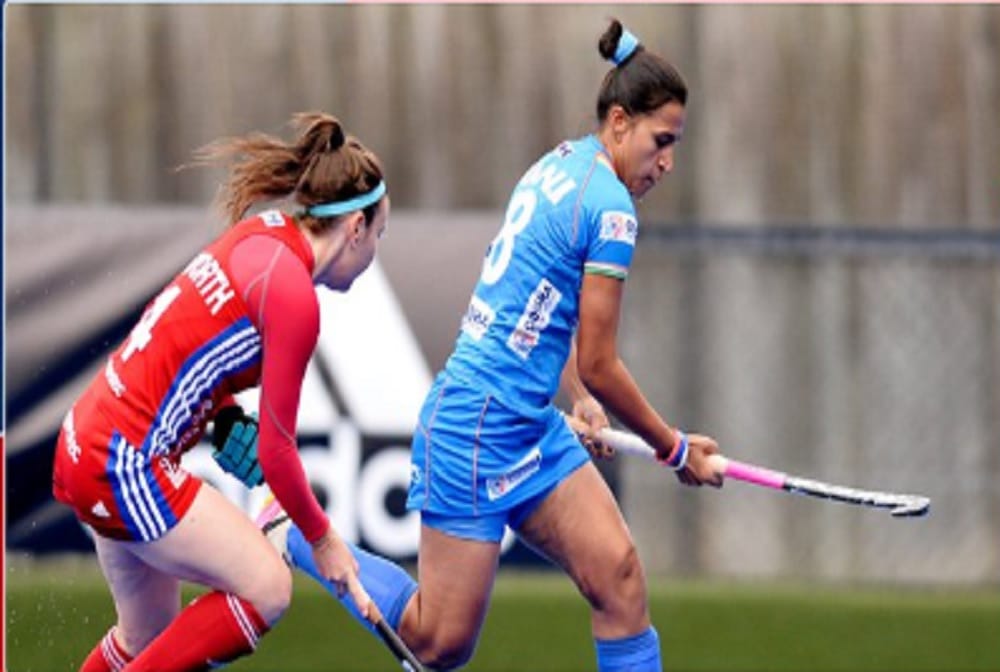 indian women hockey team and great Britain fifth matches series draw by 1-1