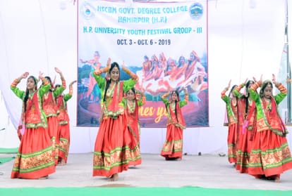 Folk dance performances on the second day in the Youth Festival hamirpur himachal