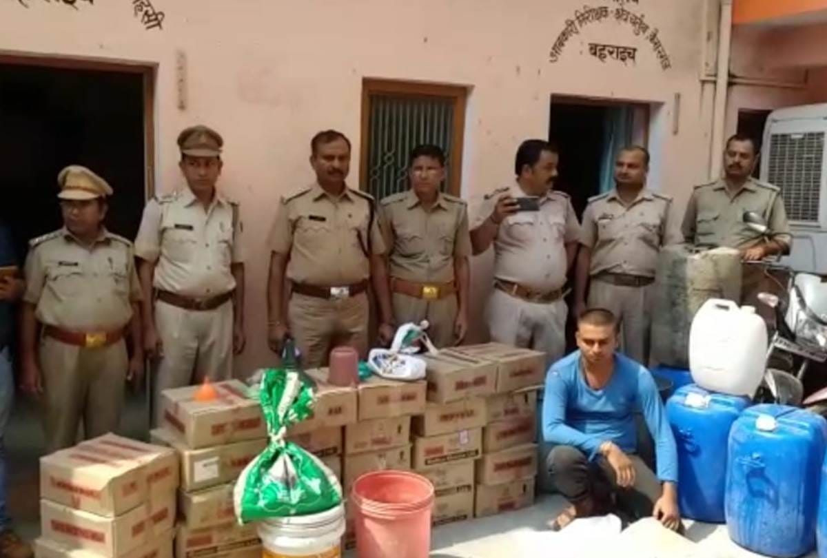 illicit liquor factory sealed in bahraich and one arrested in police raid