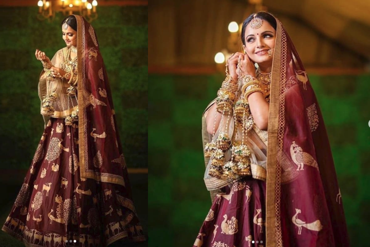 gopi bahu aka giaa manek looks beautiful in bridal lehenga by Reynu Taandon Couture Collection