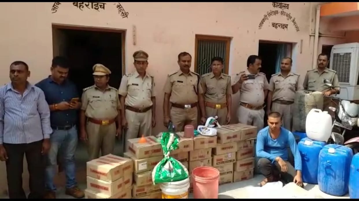 Illegal liquor factory operating in the premises of the owner