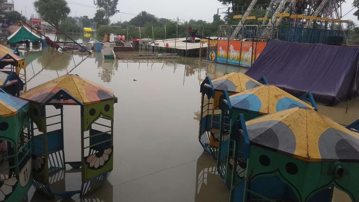 Rain water filled on rasda fair ground