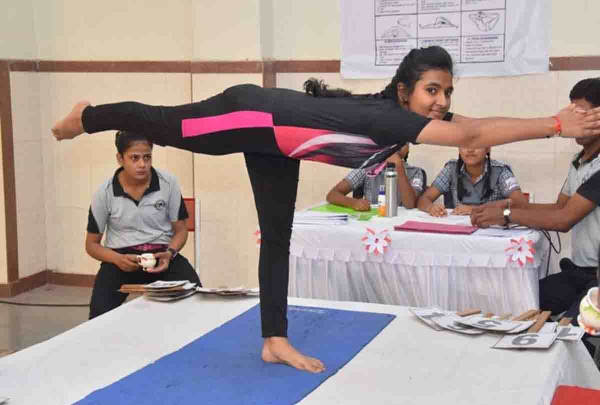 kids participate in yoga competition