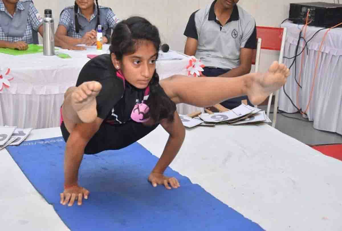 kids participate in yoga competition