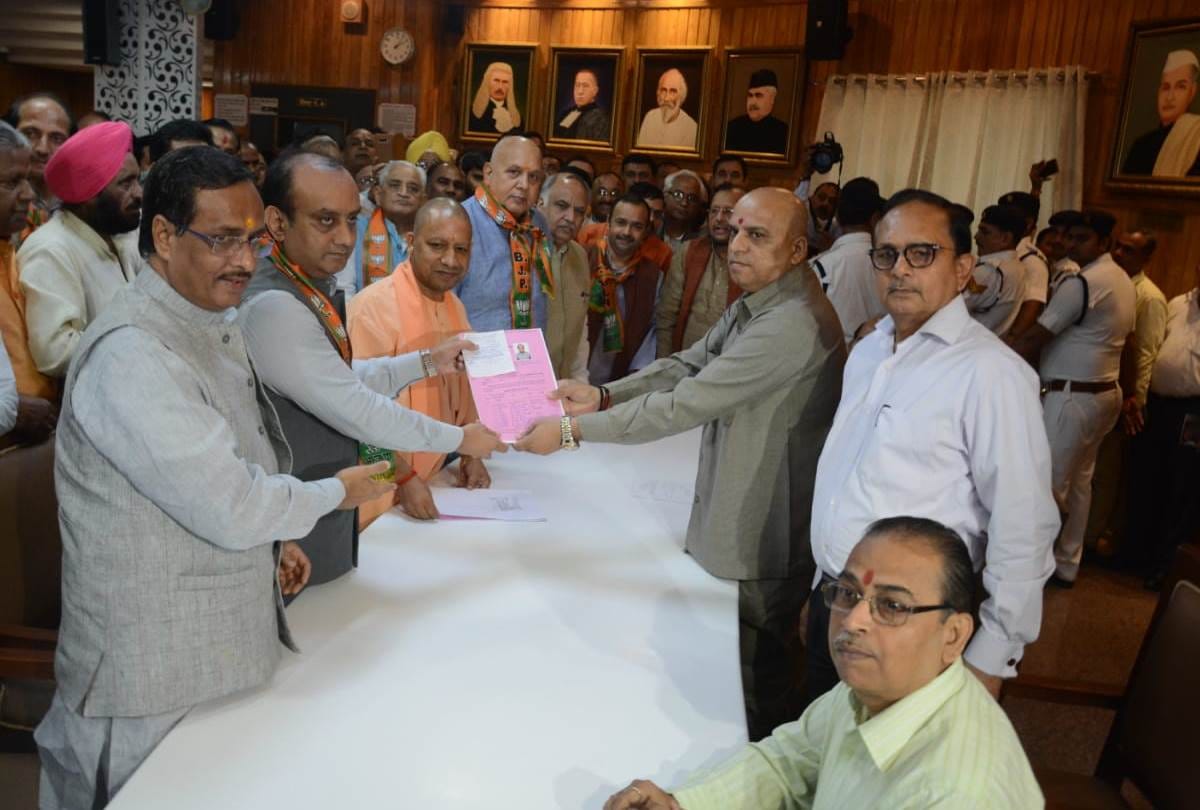 bjp candidate from uttar pradesh rajya sabha seat sudhanshu trivedi filed his nomination