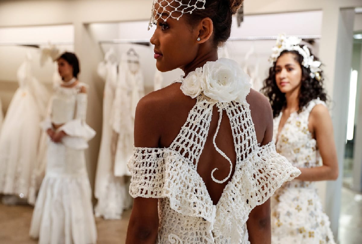 South Carolina woman Mimoza Haska wins Toilet Paper Wedding Dress Challenge