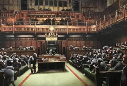 Devolved Parliament painting House of Commons filled with chimpanzees sold for 86 crore at auction
