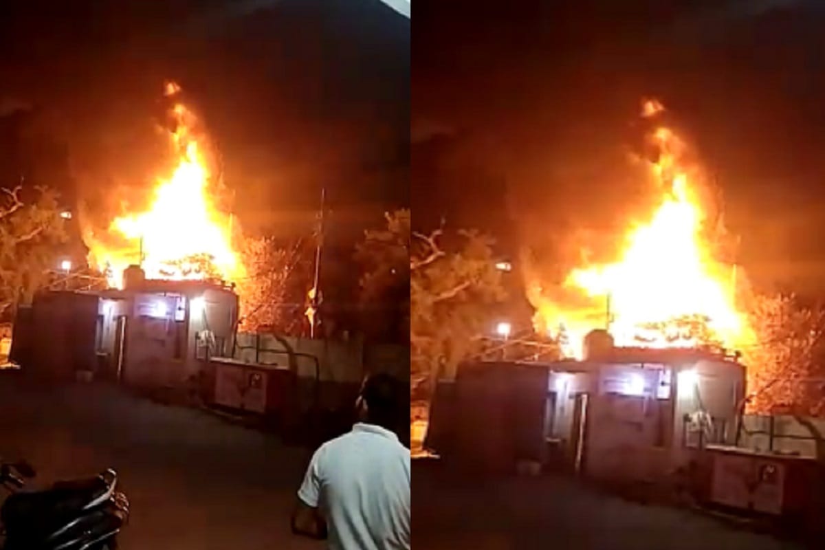 Fire has in a transformer on Delhi Road at Meerut city