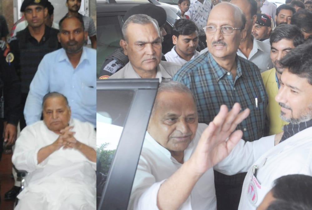 Mulayam Singh Yadav visits Lohia hospital for check up.