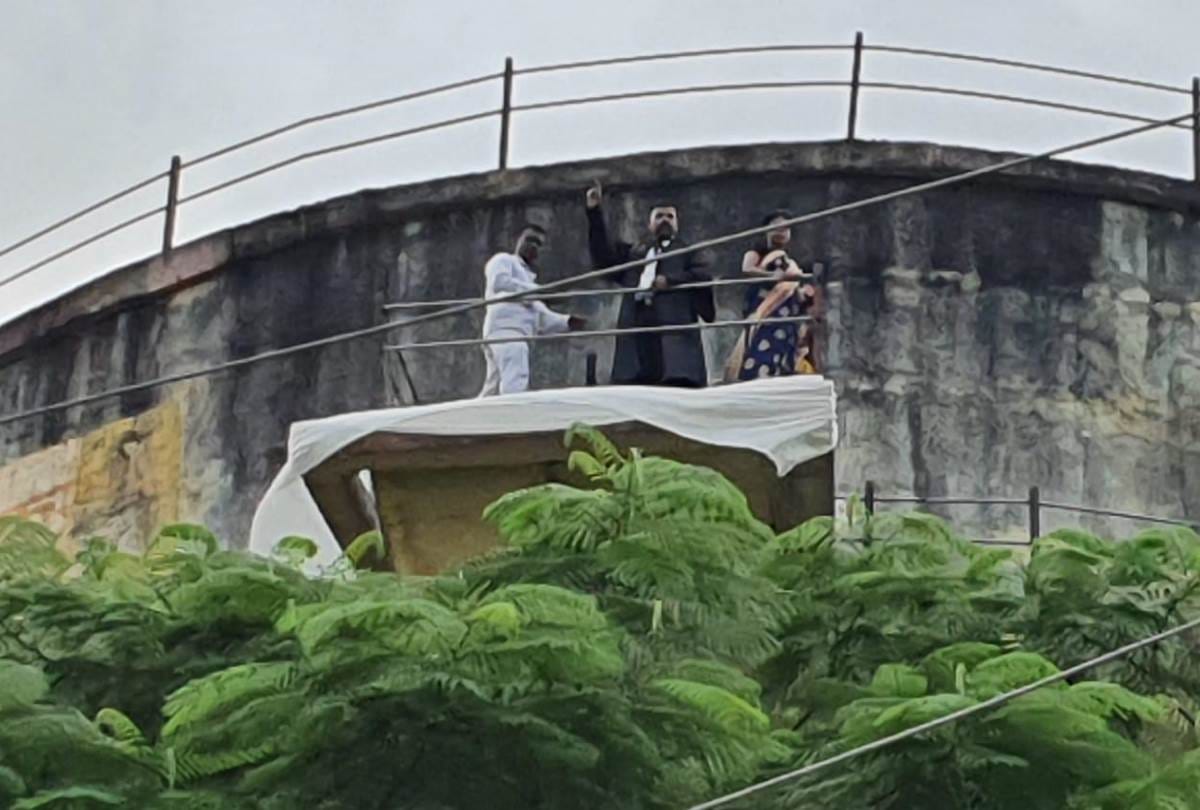 Hardoi family climbs water tank in Lucknow demanding justice from CM Yogi Adityanath